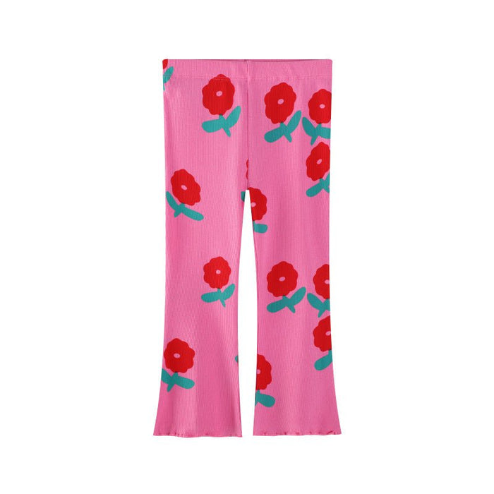 Toddler/Kid Girl Red Floral Print Design Leggings