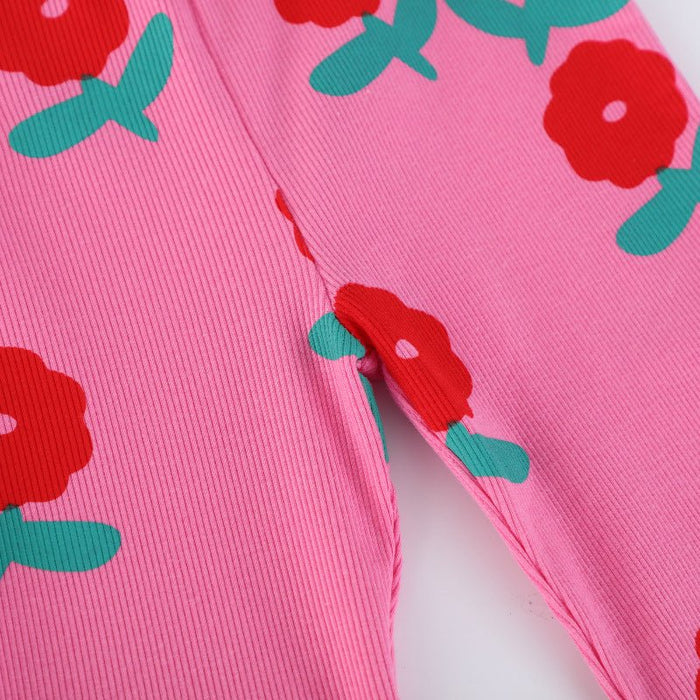 Toddler/Kid Girl Red Floral Print Design Leggings