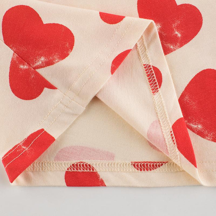 Toddler/Kid Girl Red Hearts Print T-shirt