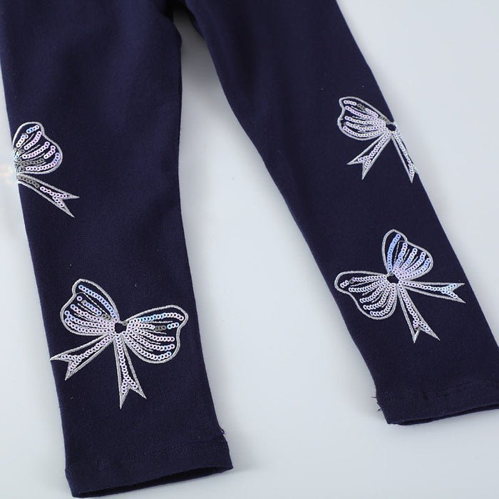 Toddler/Kid Girl Shiny Bows Design Leggings