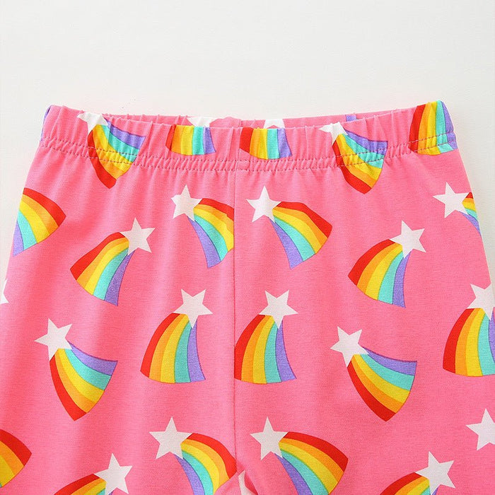 Toddler/Kid Girl Star with Rainbow Print Design Leggings