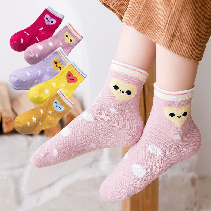 Toddler/Kid Girl's 5-Pair Cartoon Design Socks