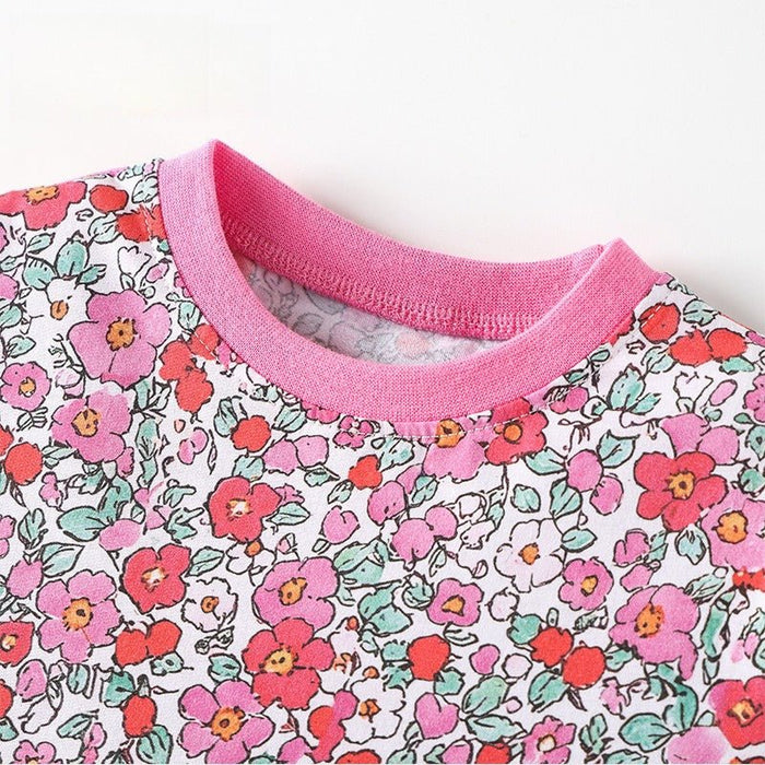 Toddler/Kid Girls Allover Floral Print Short Sleeve Casual Dress