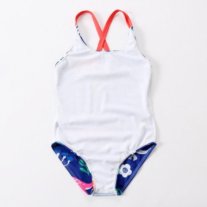 Toddler/Kid Girl's Blue Dinosaur Print Swimsuit