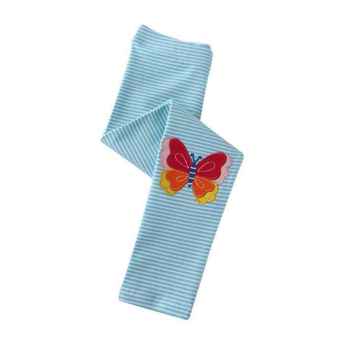 Toddler/Kid Girl's Cartoon Butterfly Design Blue Leggings
