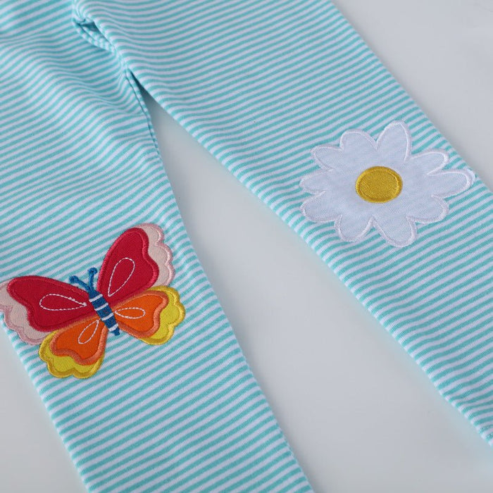 Toddler/Kid Girl's Cartoon Butterfly Design Blue Leggings