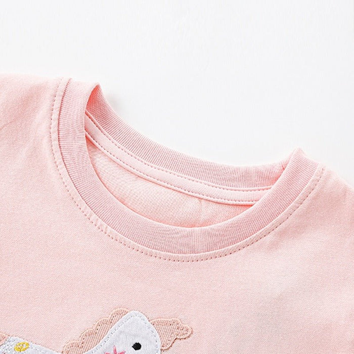 Toddler/Kid Girl's Cute Unicorn Print Design Summer Pink Dress