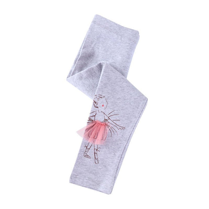 Toddler/Kid Girl's Dancing Girl Design Gray Leggings