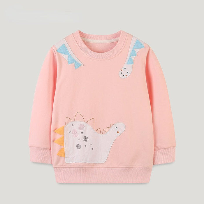 Toddler/Kid Girl's Dinosaur Design Cotton Sweatshirt