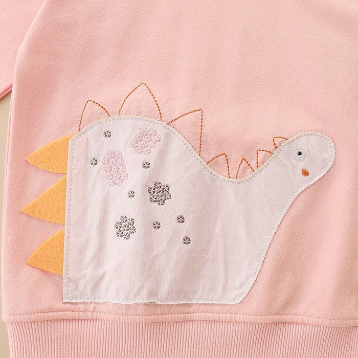Toddler/Kid Girl's Dinosaur Design Cotton Sweatshirt