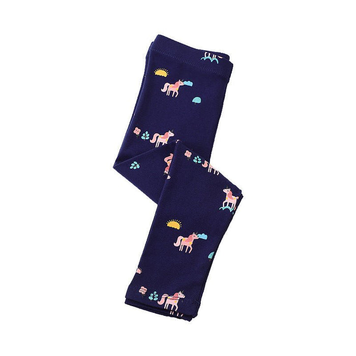 Toddler/Kid Girl's Floral and Unicorn Print Design Leggings