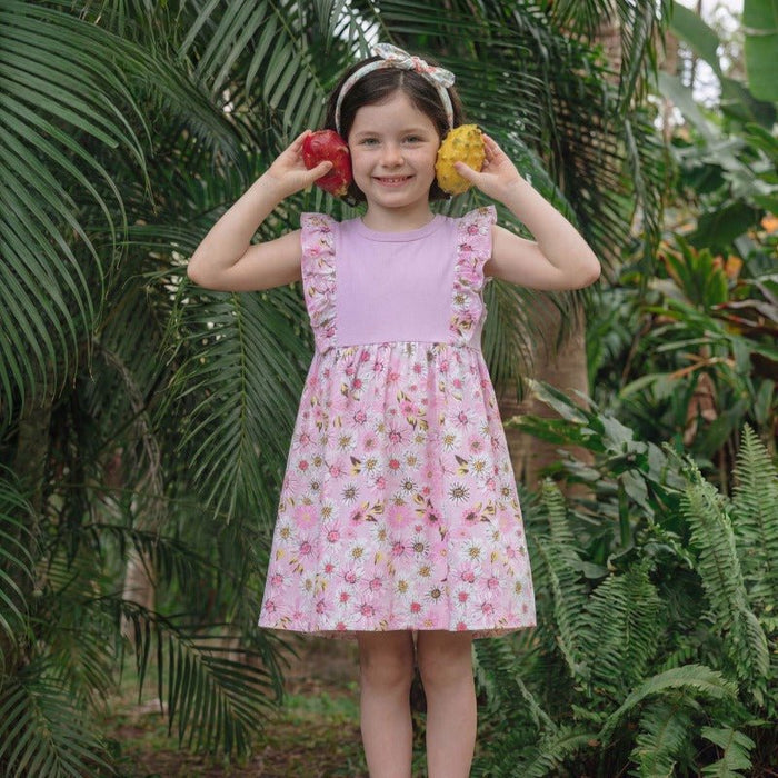 Toddler/Kid Girls Floral Spliced Ruffle Sleeveless Casual Dress