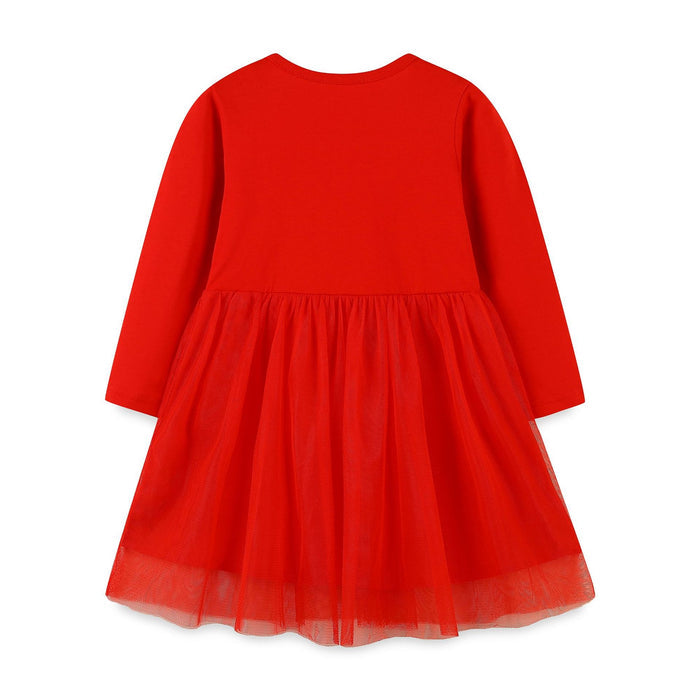 Toddler/Kid Girl's Long Sleeve Bird  Embroidery Design Cotton Dress