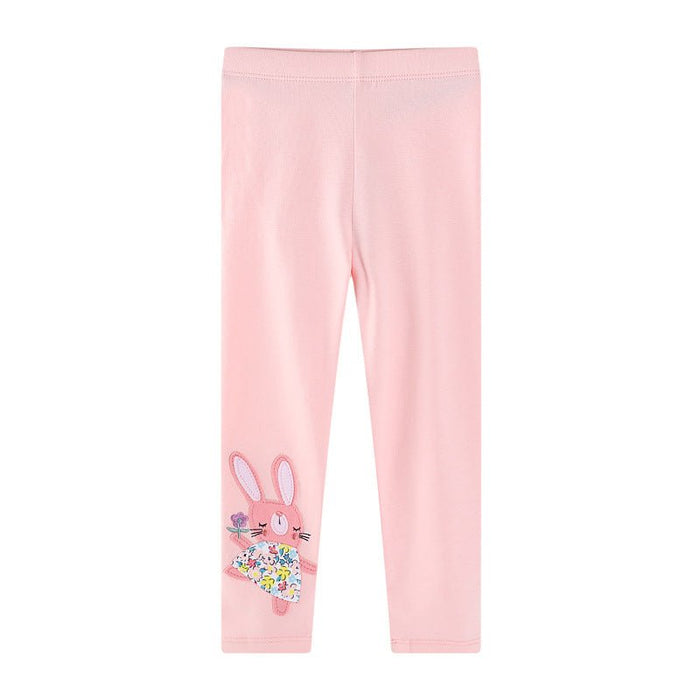 Toddler/Kid Girl's Pink Leggings with Cute Bunny Design