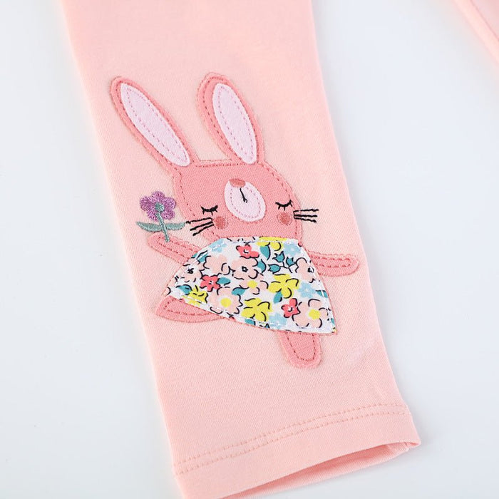 Toddler/Kid Girl's Pink Leggings with Cute Bunny Design