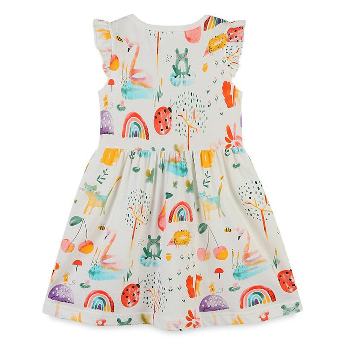 Toddler/Kid Girl's Sleeveless Cartoon Print Element Dress