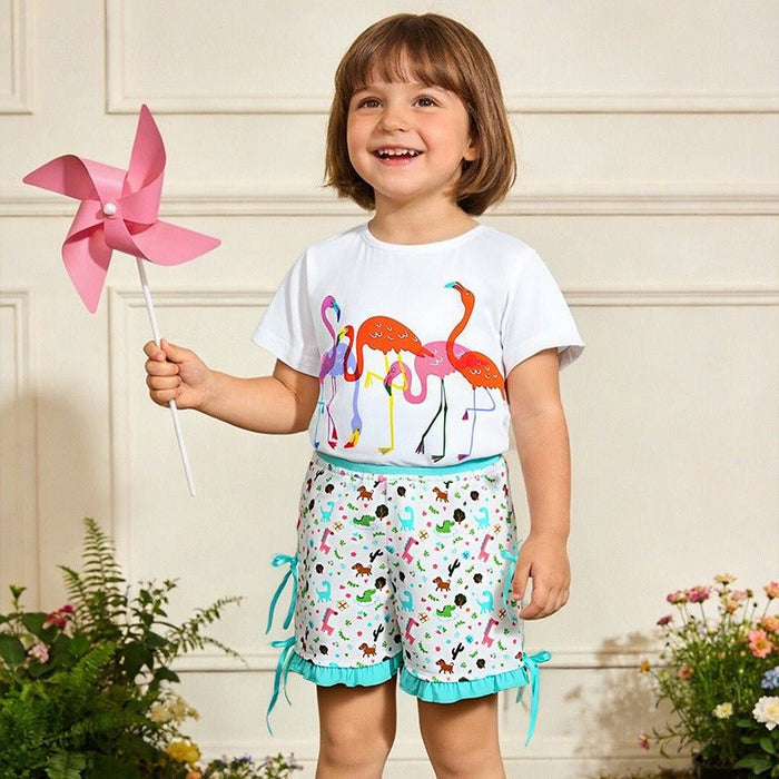 Toddler/Kid Girl's Soft Knit Shorts with Cartoon Animal Design