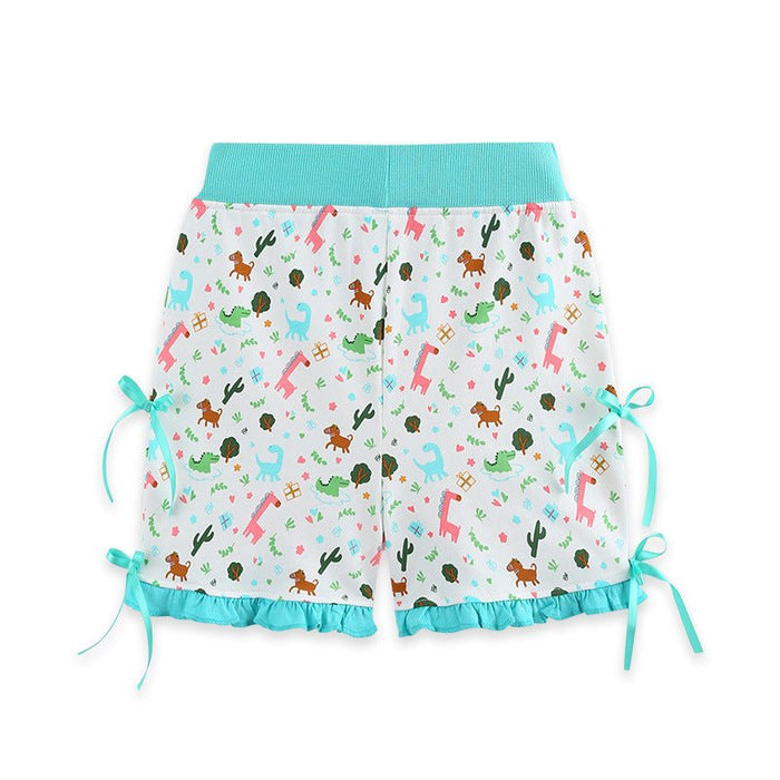 Toddler/Kid Girl's Soft Knit Shorts with Cartoon Animal Design