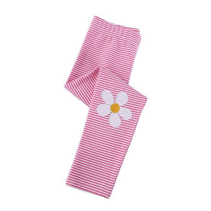 Toddler/Kid Girl's Strawberry with Flower Design Pink Leggings