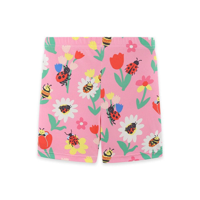 Toddler/Kid Girl's Summer Cotton Pink Shorts with Floral Print Design