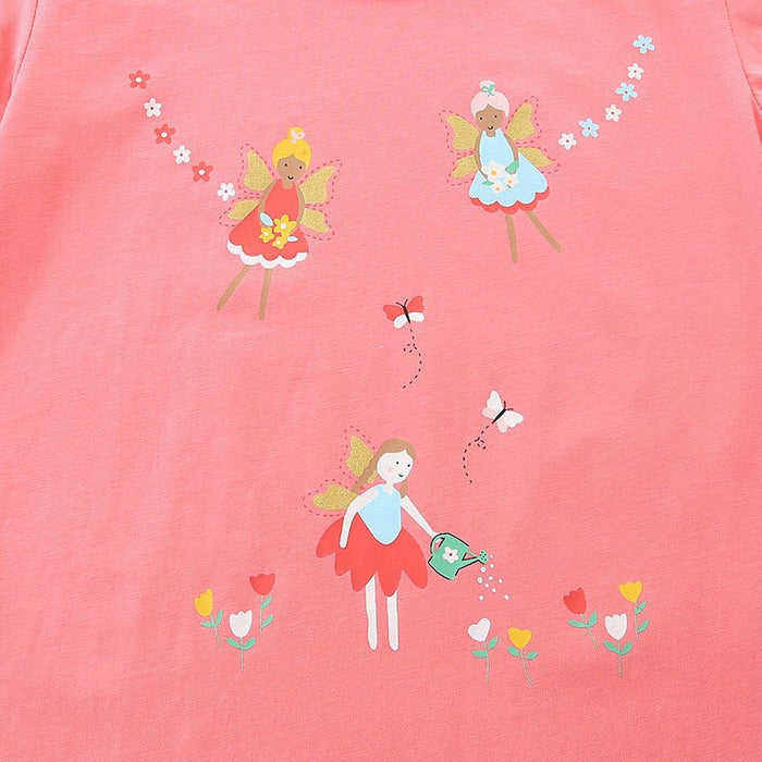 Toddler/Kid Girl's Summer Cotton T-shirt with Cute Fairy & Flower Print
