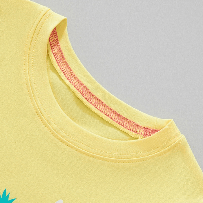 Toddler/Kid Girl's Yellow Cute Animal Print Short Sleeve T-Shirt