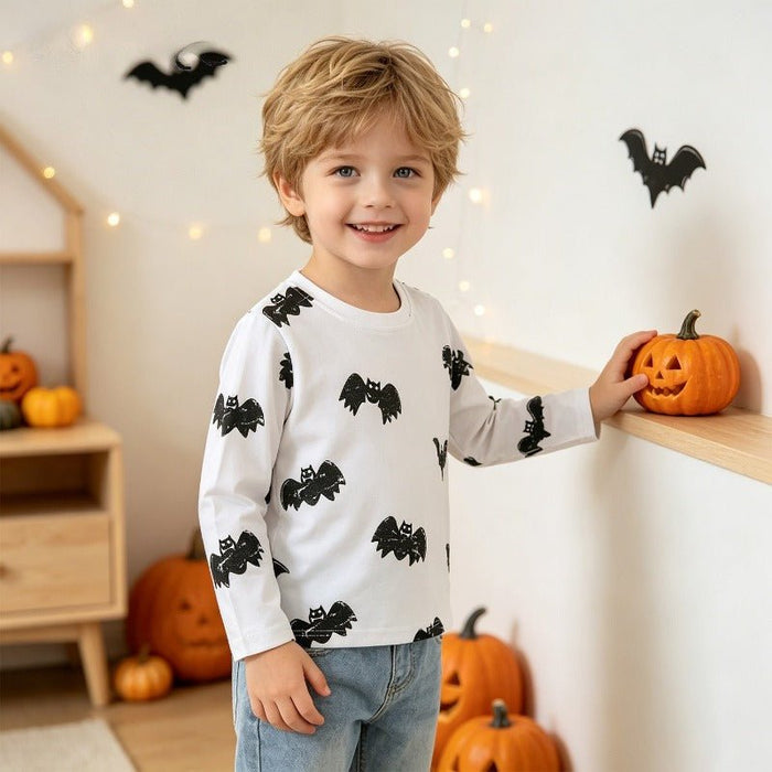 Toddler/Kid Halloween Bat Graphic Long Sleeve Tee