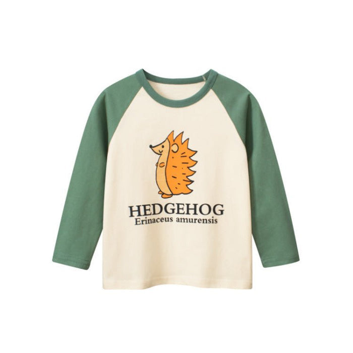 Toddler/Kid Hedgehog Print Casual Long Sleeve Shirt
