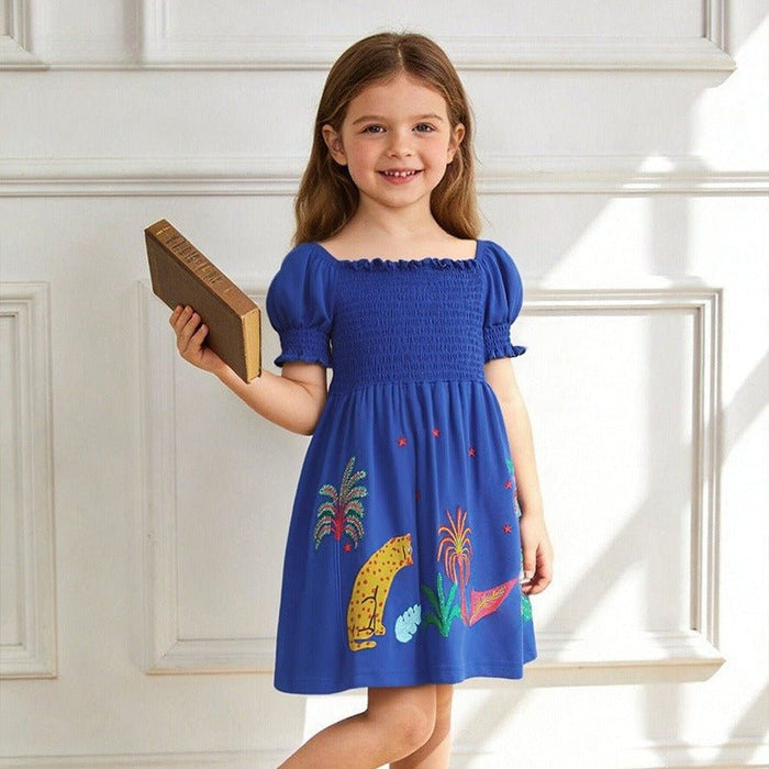 Toddler/Kid Palm Tree Animal Kids Summer Dress