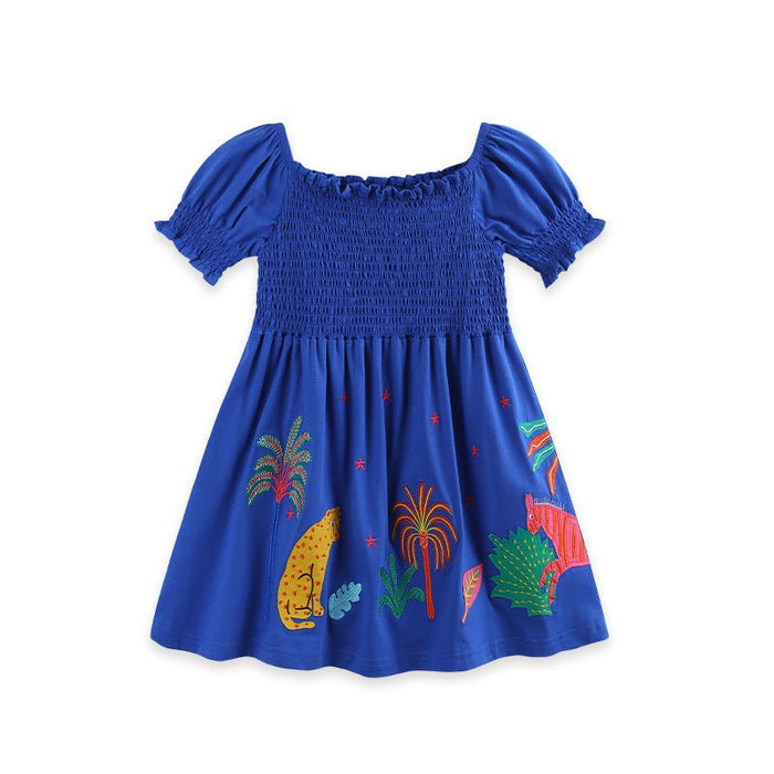 Toddler/Kid Palm Tree Animal Kids Summer Dress