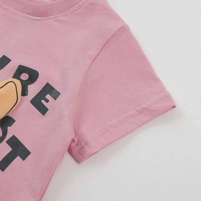 Toddler/Kid Pink Cat with Bow Casual Cotton T-Shirt