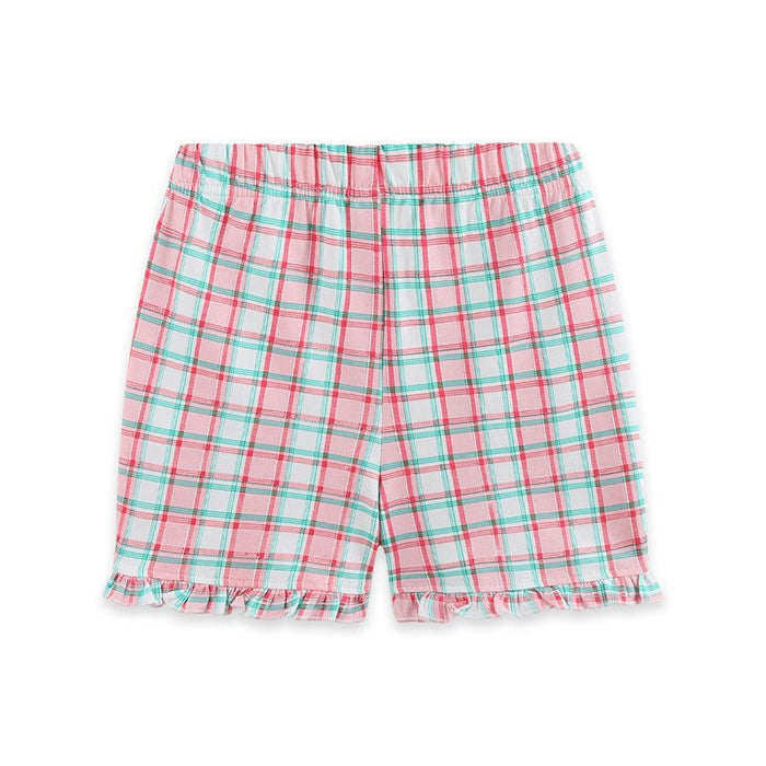 Toddler/Kid Pink Plaid Unicorn Design Shorts