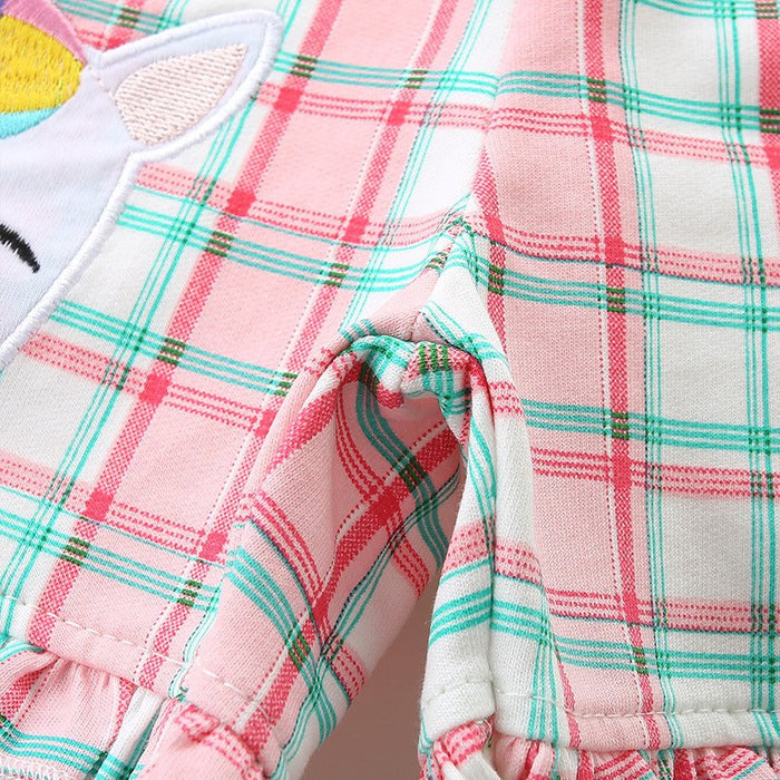 Toddler/Kid Pink Plaid Unicorn Design Shorts