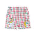 Toddler/Kid Pink Plaid Unicorn Design Shorts