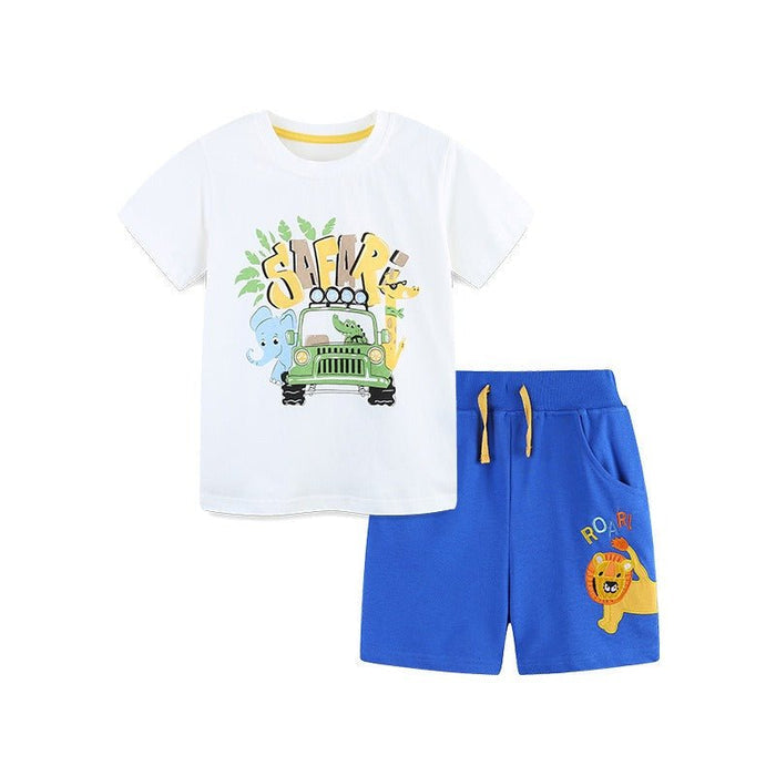Toddler/Kid Safari Animals Car T-shirt and Shorts Set