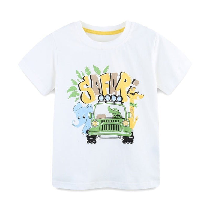 Toddler/Kid Safari Animals Car T-shirt and Shorts Set