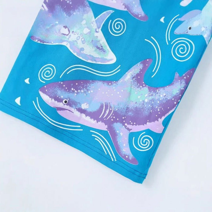 Toddler/Kid Shark Print Bright Blue Tee