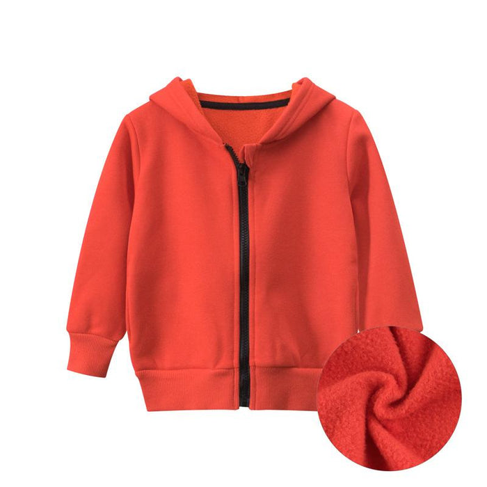 Toddler/Kid Solid Color Hooded Zip-Up Jacket (5 Colors)