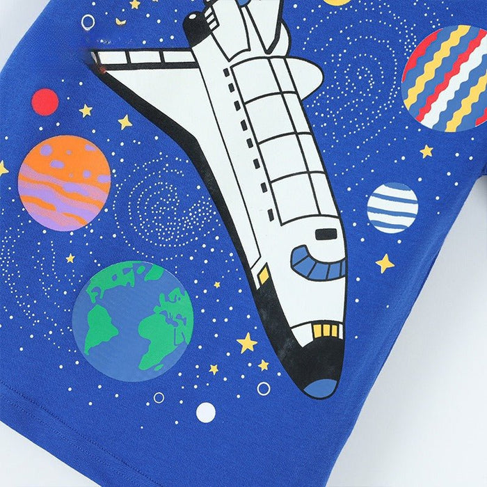 Toddler/Kid Space Shuttle Planet Blue Tee