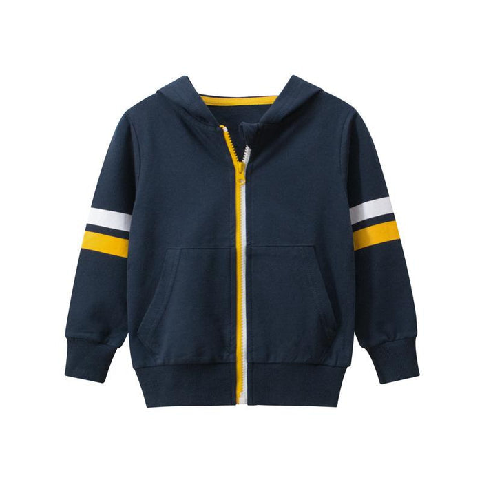 Toddler/Kid Stripes Print Casual Zip-Up Jacket with Hood (2 colors)