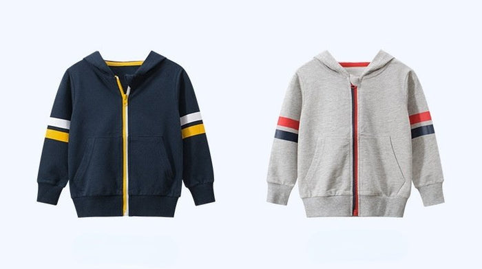 Toddler/Kid Stripes Print Casual Zip-Up Jacket with Hood (2 colors)