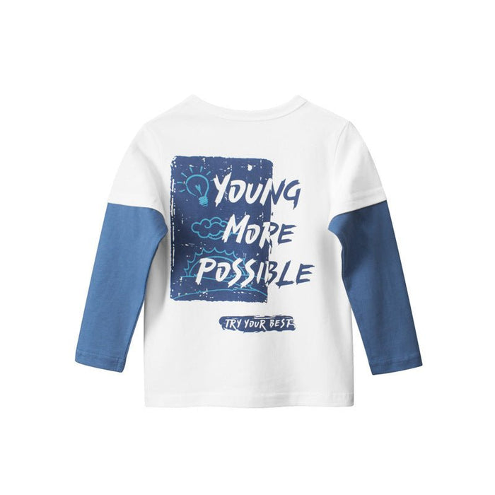 Toddler/Kid "Try Your Best" Letter Print Long Sleeve Shirt (2 colors)