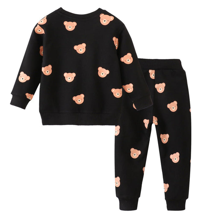 Toddler/Kid's Bear Print Sweatshirt and Pants Set
