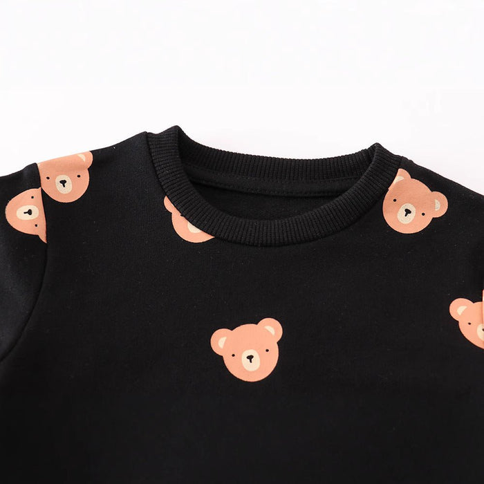 Toddler/Kid's Bear Print Sweatshirt and Pants Set