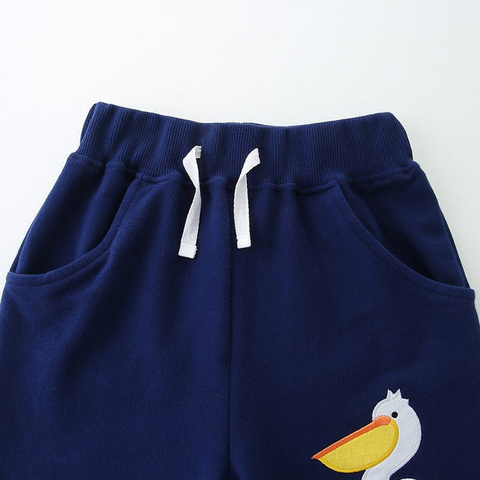 Toddler/Kid's Cartoon Duck Embroidered Design Shorts