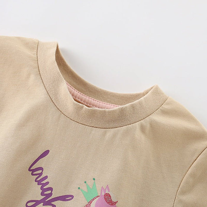 Toddler/Kids Summer Top with "Love Laugh Dream" Unicorn Design