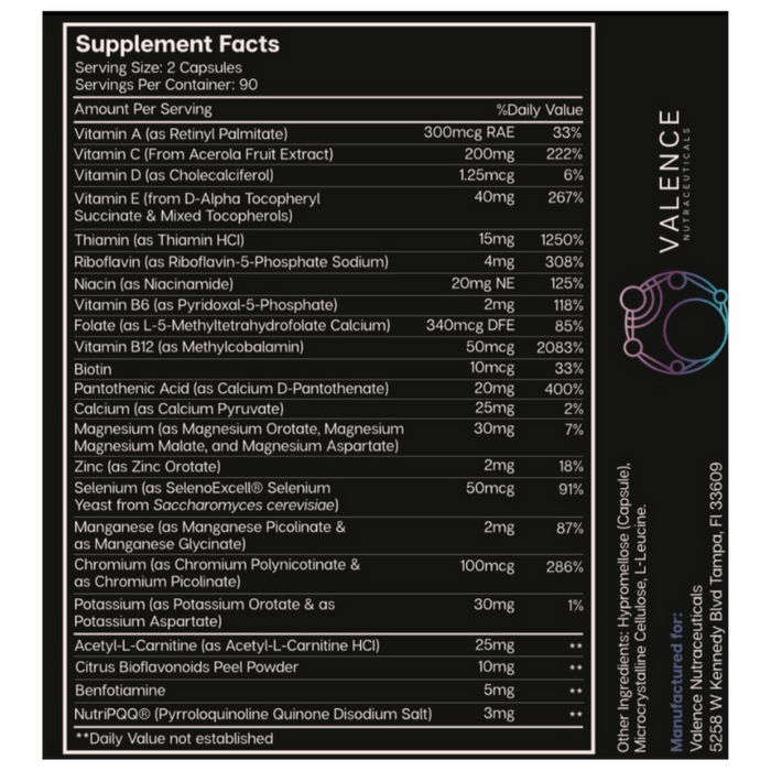 Valence Nutraceuticals SlowOx Active B-Complex Capsules