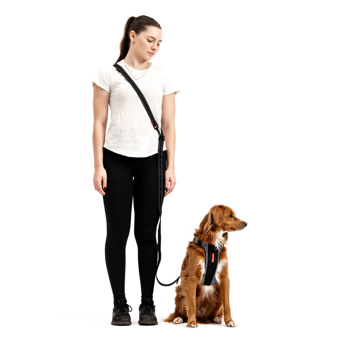 woman and dog with a Vario 6 Multi Function Leash