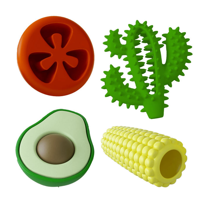 Veggie-Themed Rubber Play Set — Four Toys