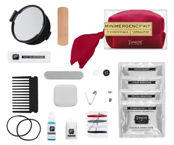 Velvet Scarf Minimergency Kit -Poppy Red